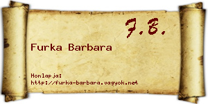Furka Barbara névjegykártya